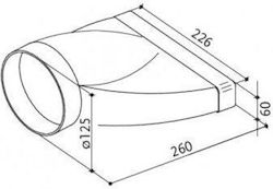 Adaptor Faber Drept Φ125 220x55