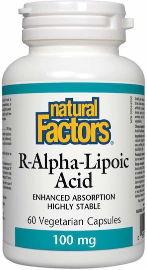 Natural Factors R-Алфа-Липоева Киселина 100мг Специална Хранителна Добавка 60 Капсули
