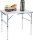 Relaxdays Masă de Camping din Aluminiu Pliabilă 70x55x75cm Albă