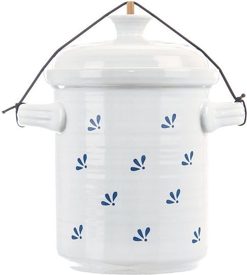 Orion General Use Vase with Lid Ceramic White 2800ml