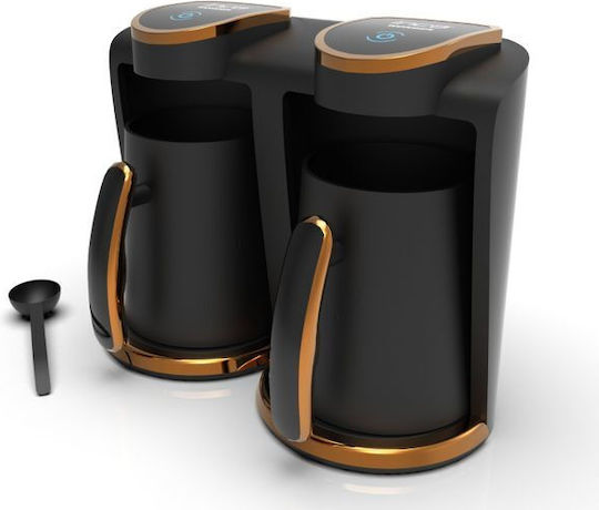 Inca Turbo Wonder Serie Touch-Control Duo Elektrische griechische Kaffeekanne 400W mit Gewicht 2lt Schwarz