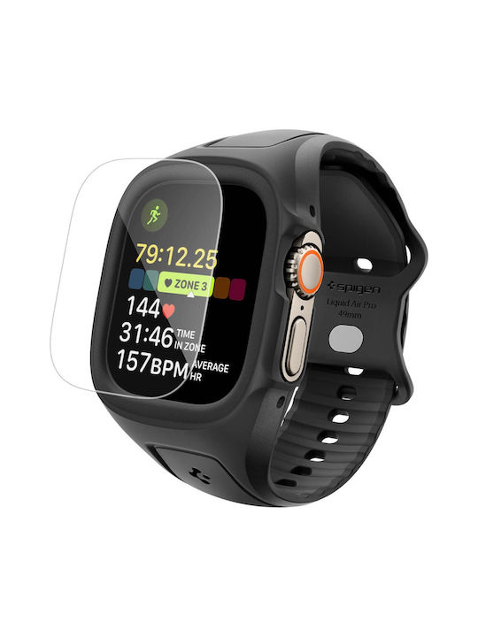 Spigen Spigen Liquid Air Pro & Tempered Glass Apple Watch Ultra 1 2 3 49 Mm Black