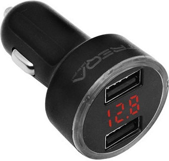 Treqa Handy-Autoladegerät 3.1A Schnellladen mit Anschlüssen: 2xUSB Schwarz Farbe