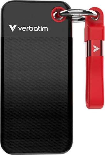 Verbatim Pocket USB 3.2 Externe Festplatte 256GB M.2 Schwarz / Rot