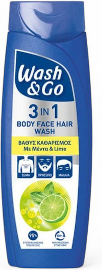 Wash & Go 3 In 1 Mint & Lime Reconstruction/Nourishment Shampoo 400ml