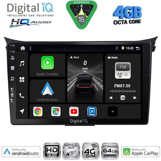 Digital IQ Car Audio System for Hyundai i30 2012-2017 Bluetooth USB WiFi GPS Apple CarPlay Android Auto with 9" Touch Screen