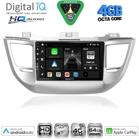 Digital IQ Ηχοσύστημα Αυτοκινήτου για Hyundai Tucson 2015-2019 (Bluetooth/USB/WiFi/GPS/Apple-Carplay/Android-Auto) με Οθόνη Αφής 9"