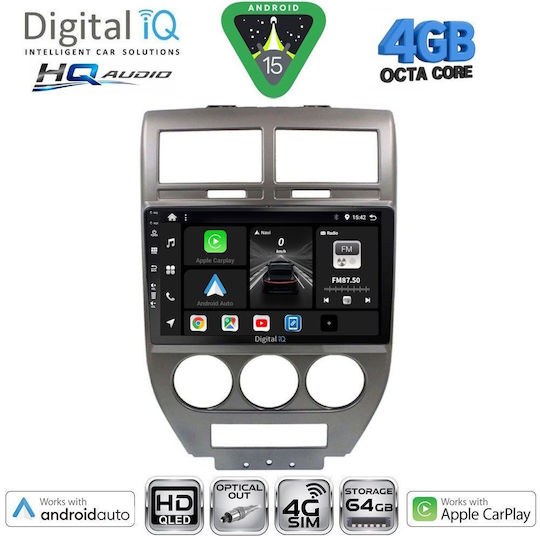 Digital IQ Car Audio System for Jeep Compass / Patriot 2007-2016 Bluetooth USB WiFi GPS Apple CarPlay Android Auto with 10" Touch Screen