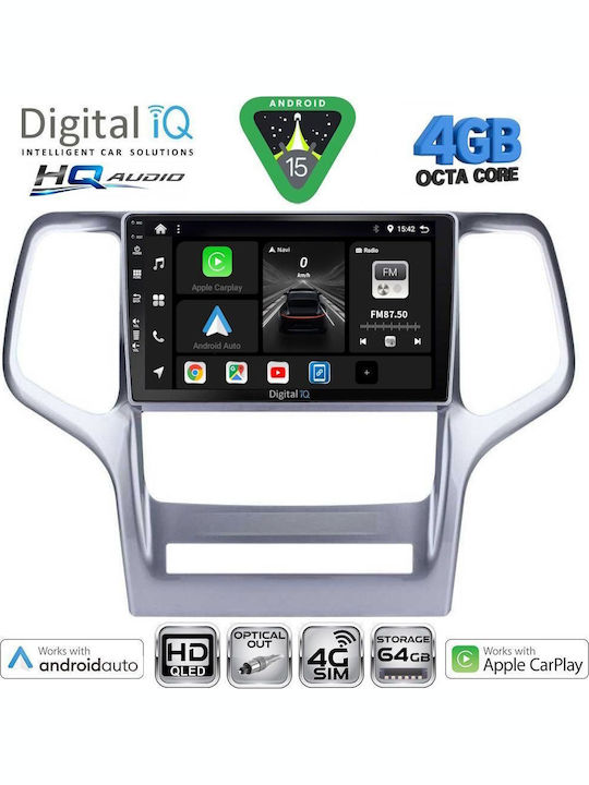 Digital IQ Car Audio System for Jeep Grand Cherokee 2011-2014 Bluetooth USB WiFi GPS Apple CarPlay Android Auto with 9" Touch Screen