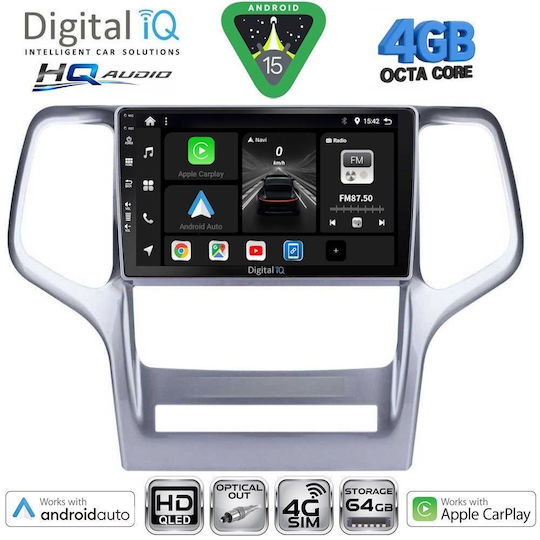 Digital IQ Ηχοσύστημα Αυτοκινήτου για Jeep Grand Cherokee 2011-2014 (Bluetooth/USB/WiFi/GPS/Apple-Carplay/Android-Auto) με Οθόνη Αφής 9"