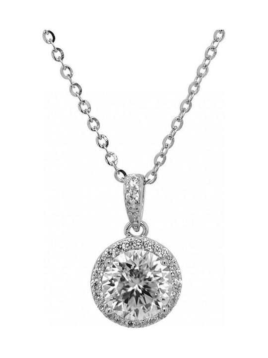 Halskette Silber 925 Rosette Moissanite 6,5mm 1,0ct D