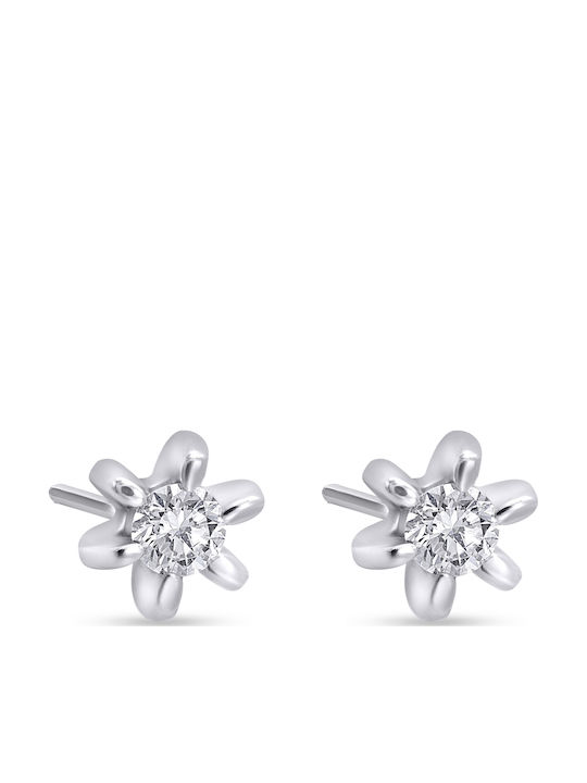 Ortaxidis Earrings From 18K White Gold With Diamond