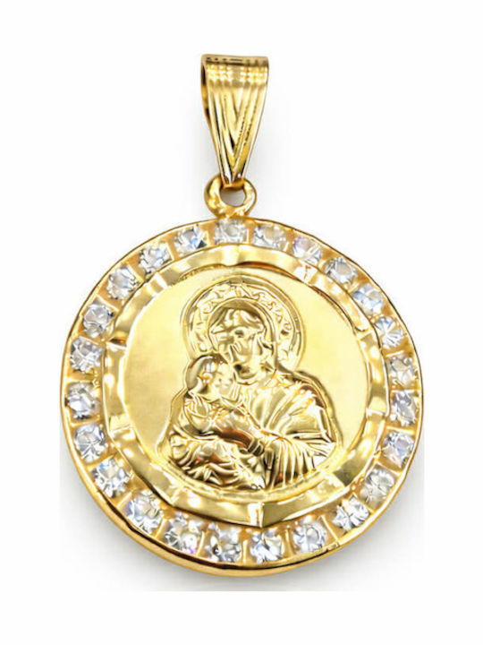 Ioannis Kosmima Pendant Kids Charm with Virgin Mary in 9K Gold AFP-924723Y
