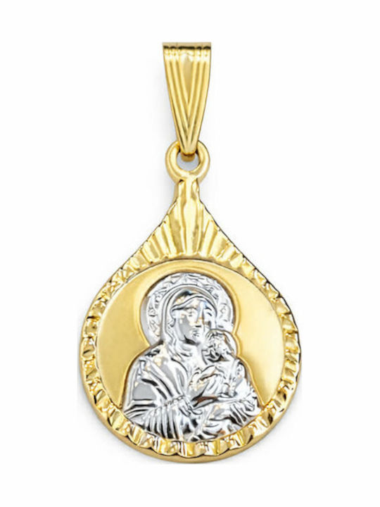 Ioannis Kosmima Pendant Kids Charm with Virgin Mary in 9K Gold AFP-924762Y