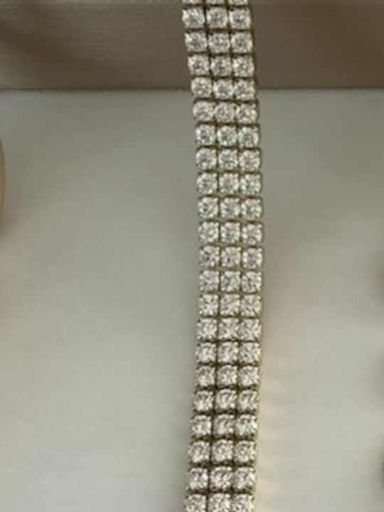 Women's Gold Plated Steel Bracelet with Zircon