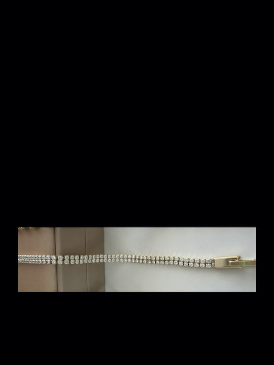 Women's Gold Plated Steel Bracelet with Zircon