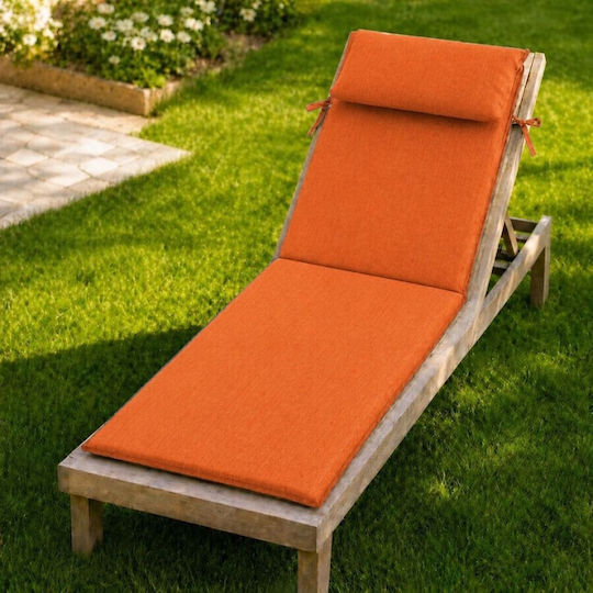 Pucioasa Pernă Pentru Pat De Soare Cu Spătar Portocalie 60x190cm