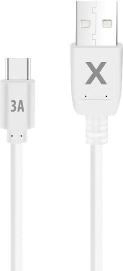 Maxlife USB 2.0 Cable USB-C male - USB-A Λευκό 1.5m