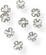 Silberne 925 Perlen Kappen Blume 8mm 6 Stück