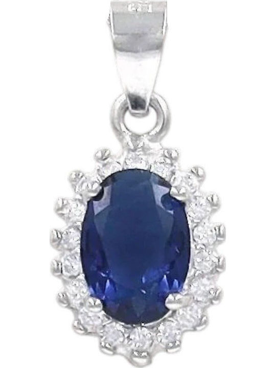 Prince Silvero Charm Rosetă din Argint cu Zircon Verde