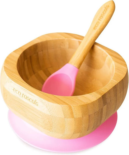 Eco Rascals Bamboo Feeding Set with Anti-Slip Base Beige 2pcs