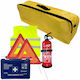 Cridem First Aid Package Car Extinguisher First Aid Kit 2pcs Warning Triangle Warning Vest Trunk Organizer Yellow
