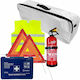 Cridem Pachet Prim Ajutor Extinctor Auto Kit Prim Ajutor 2 Bucăți Triunghi Avertizare Vestă Reflectorizantă Organizator Portbagaj Alb
