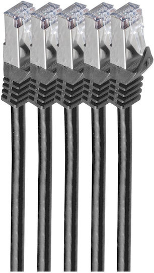 Shiverpeaks Flat S/FTP Cat.7 (10Gbps) Καλώδιο Δικτύου Ethernet 2m Μαύρο