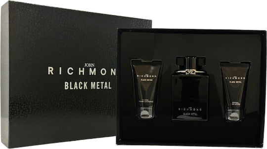 Set John Richmond Black Metal Natural Cleansing Shower Gel 50 Ml + Black Metal Body Lotion 50 Ml + Black Metal Eau De Parfum Men 100 Ml