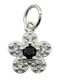 Alista Home Charm Flower in Silver with Black Zircon