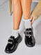 Patent Leather Women's Moccasins In Black Colour