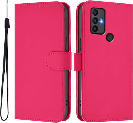 Tel1 Tcl 306 305 30 Se 30 E Skin Feel Solid Color Book Case Rose Red