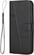 Tel1 Xiaomi Poco C65 Xiaomi Redmi 13C 4G 5G Stitching Calf Texture Buckle Book Case Black