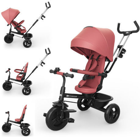 Kinderkraft Aston 2 Plus Μετατρεπόμενο με Χειρολαβή Γονέα για 5+ Ετών Ροζ