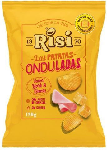 Chipsuri Gust Brânză & Șuncă Ondulate Fara Gluten Onduladas Risi 125gr