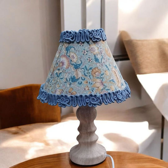 Birds Table Lamp for E27 Socket with Blue Shade and Base