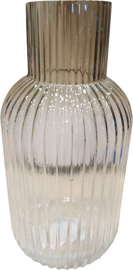 Karvounis Decorative Glass Beige Vase 10.5xH21cm