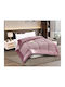 Silk Fashion Sherpa Comforter Super Double 240x260cm Plush Rust Red
