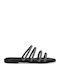 Leather Women's Flat Sandals Black
