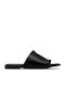 Leather Women's Flat Sandals Black