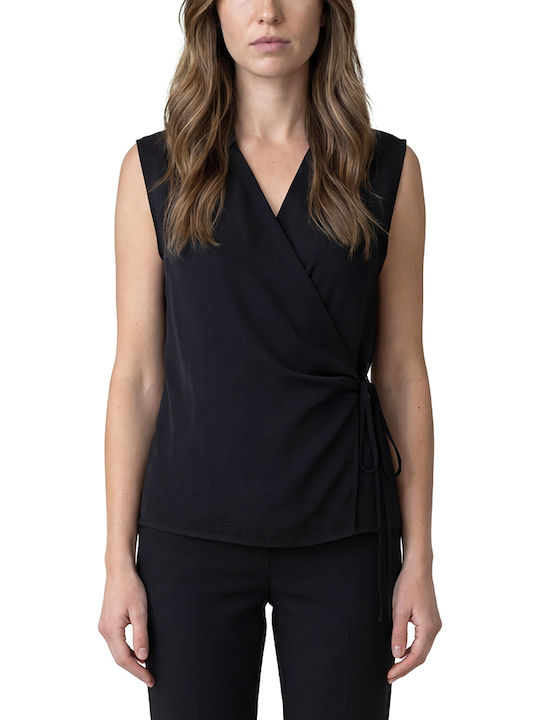 Twenty 29 Twenty 29 Damen Bluse Satin Ärmellose Schwarz