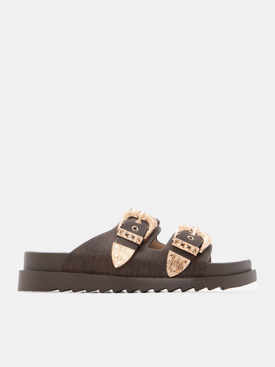 Luigi Damen Flatforms Braune Sandalen