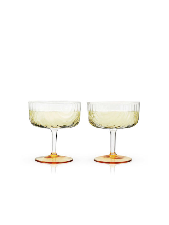 Viski Gatsby Set Cocktail/Drinking Glasses Made of Glass in Gold Colour 266ml 2 Pieces