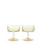 Viski Gatsby Set Cocktail/Drinking Glasses Made of Glass in Gold Colour 266ml 2 Pieces
