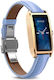 Dora T Amoled Display 1.13 Inches Ip68 Waterproof Women's Smartwatch Supports Health Monitoring Blue Gold