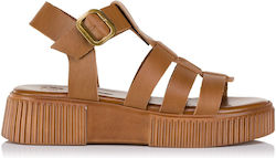 Prime Sandale Casual Damă Din Piele Maro Prime Sandale Casual Damă Din Piele Maro