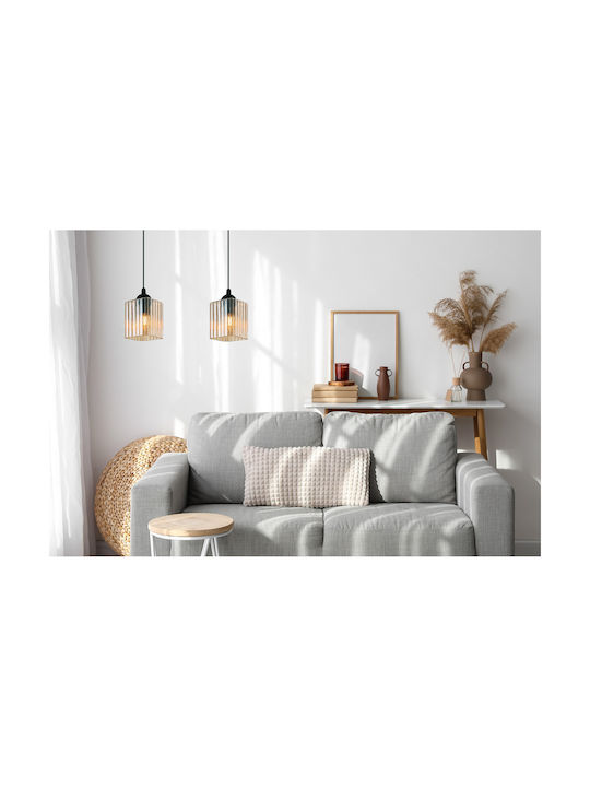 Light Home Κρεμαστό Φωτιστικό Μαύρο με Ντουί E27