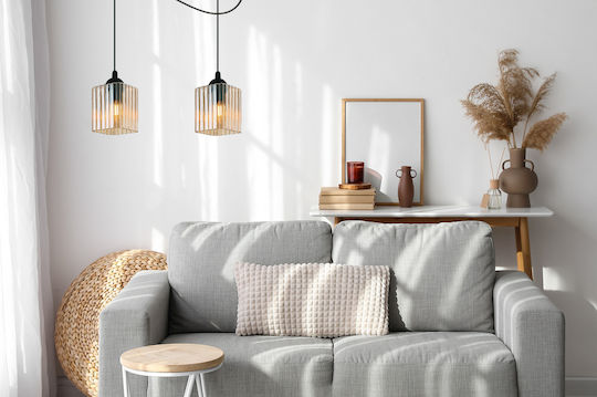 Light Home Κρεμαστό Φωτιστικό Μαύρο με Ντουί E27
