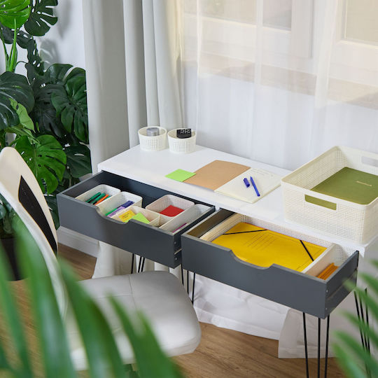 Relaxdays Drawer Organizer in White Color 13x28.5x35cm 10 Pieces