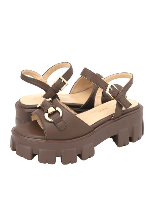 Gianna Kazakou Damen Sandalen Braun